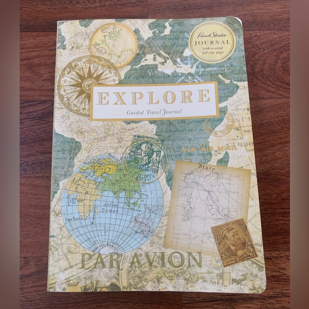 Punch Studio Explore Guided Travel Journal for Vacations Book